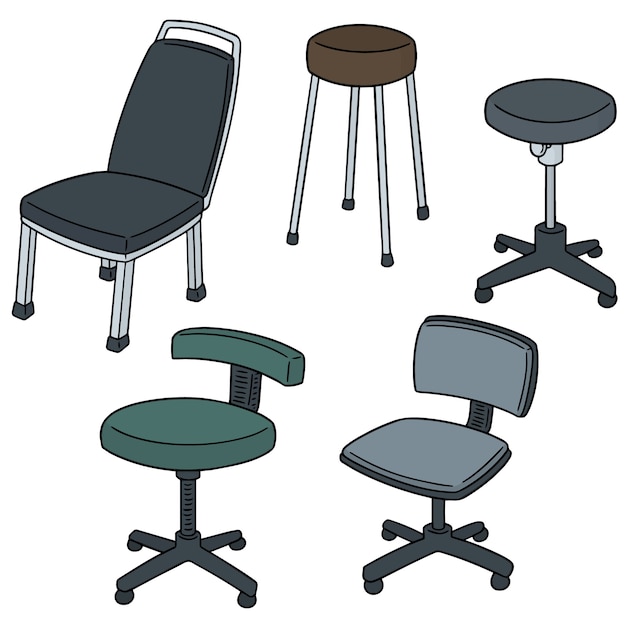 vector set of chairs