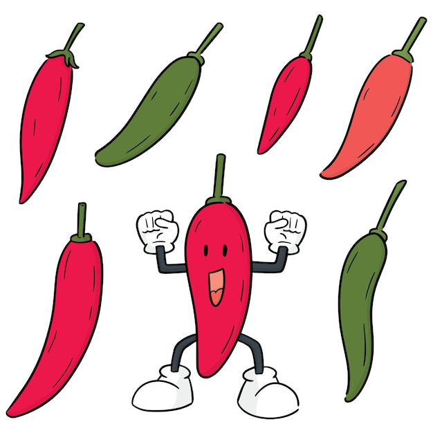 Vector vector set of chilli