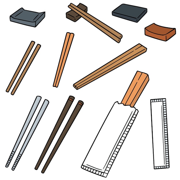 Vector set of chopsticks