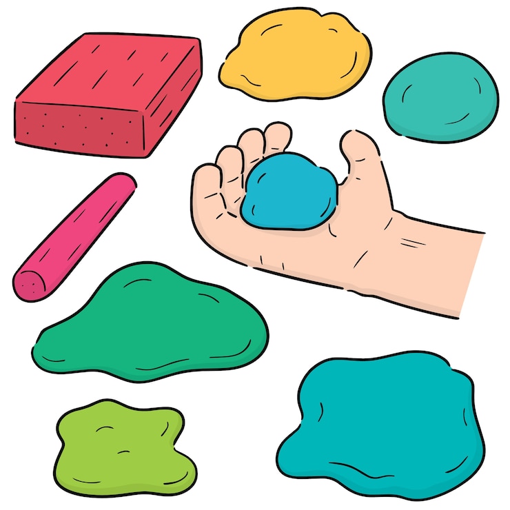 Vector vector set of clay for kid