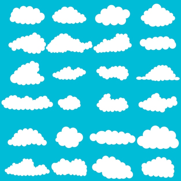 Vector set of clouds flat style