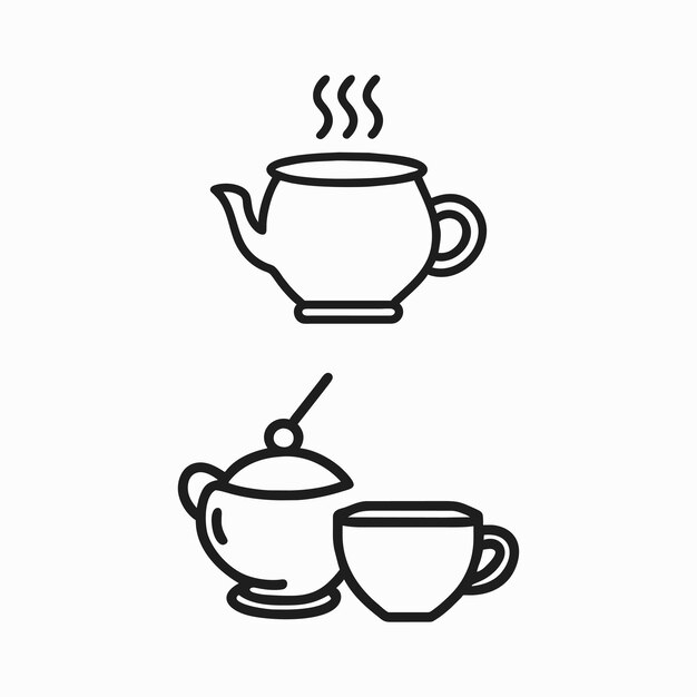 векторный набор значков кофейной чашки