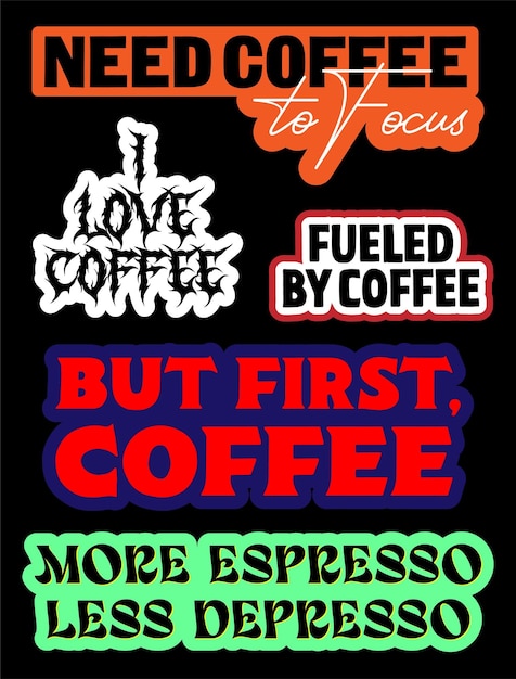 Vector set of coffee stickers Colorful patch badges for cafe or coffee shop Colorful patch badges