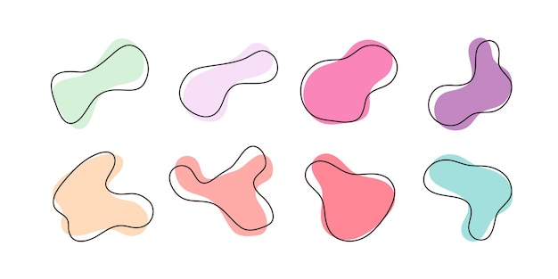 Vector vector set collection of organic abstract amoeba fluid blob shape for decoration