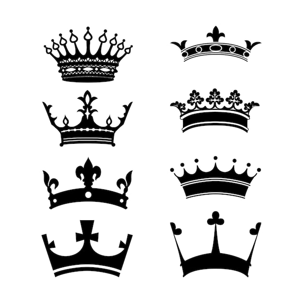 vector set collection of royal crown vectors