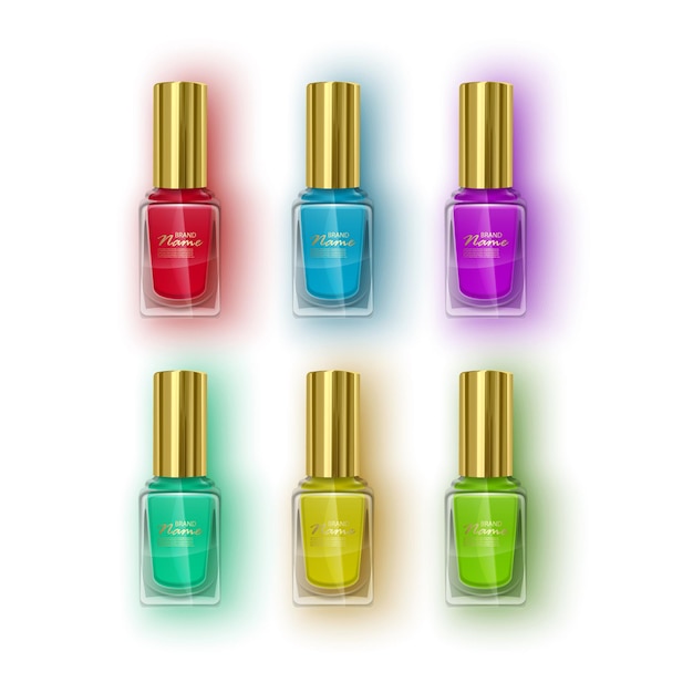 Vector vector set of color nail polish