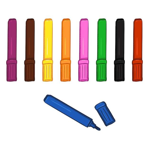 Vector vector set of colorful felttip pens