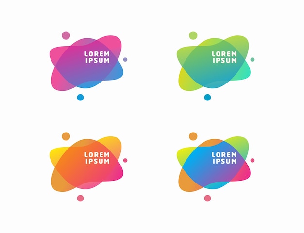 Vector set of colorful fluid design template