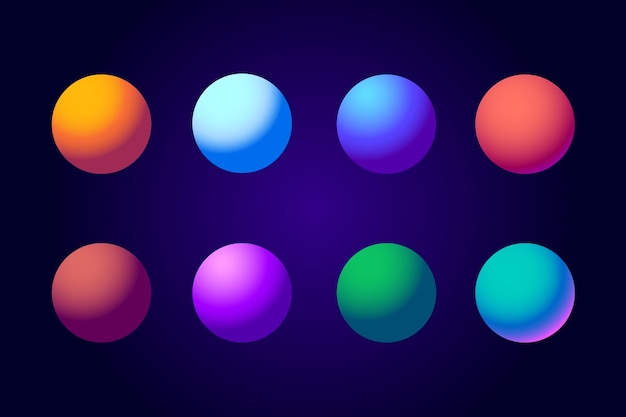 Vector vector set of colorful sphere balls