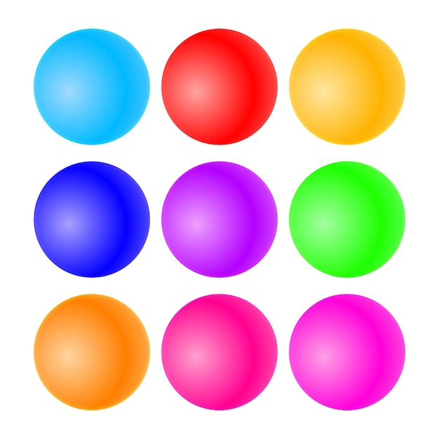 vector set of colorful sphere balls
