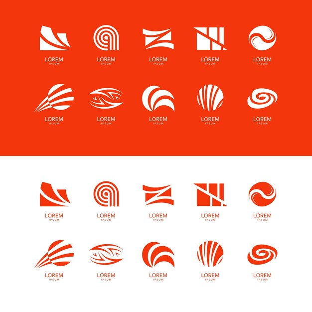 Vector set of company logo design ideas