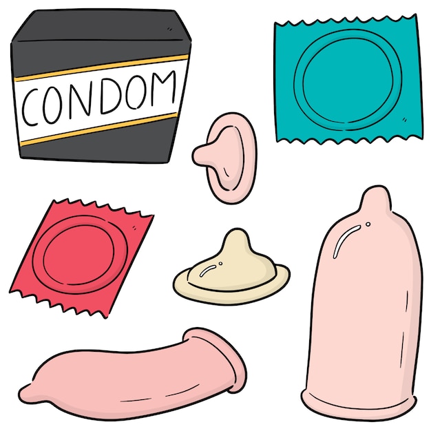 Vector set of condom