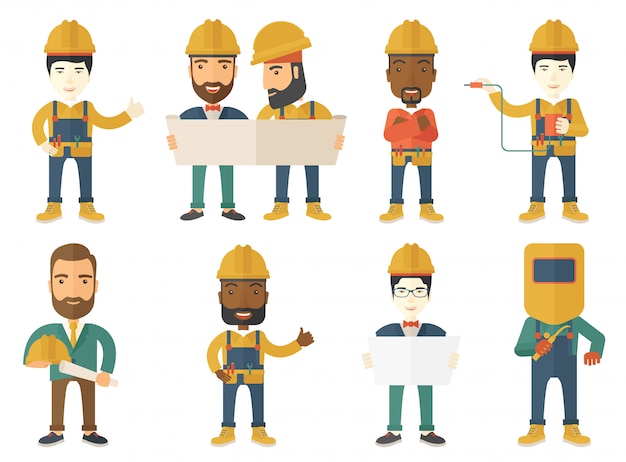 Vector set of constructors and builders characters