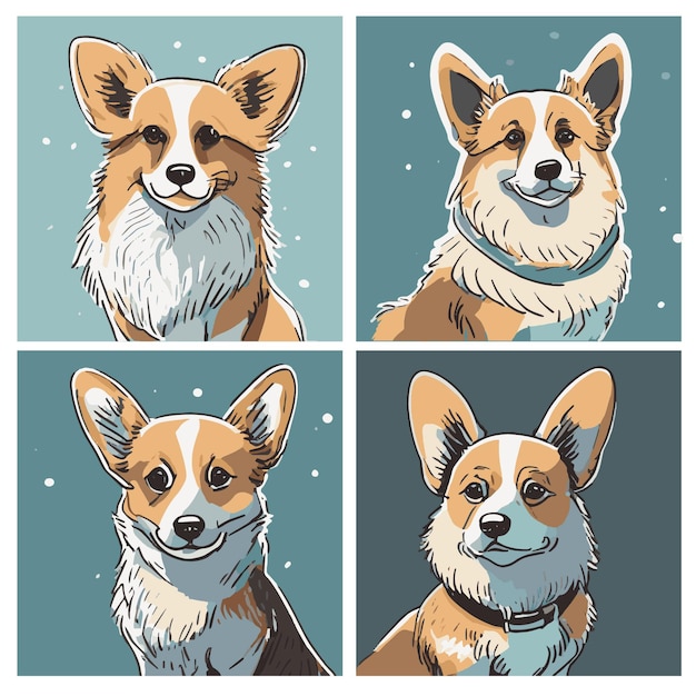 Vector Set of Corgis