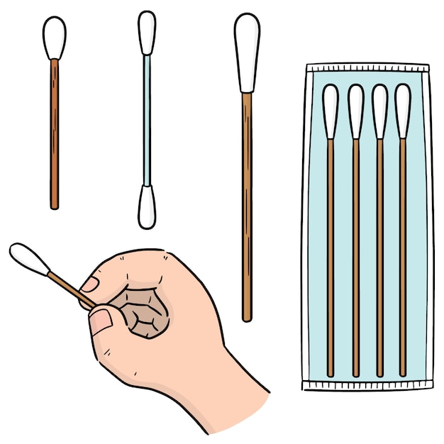 Vector set of cotton swab