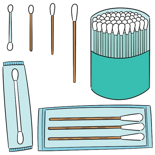 Vector set of cotton swab