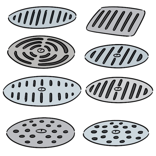 Vector vector set of cover the drain