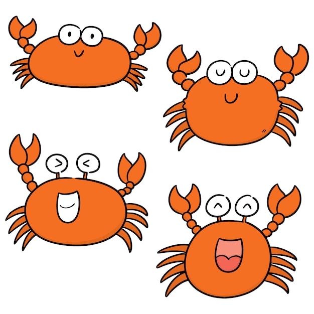 Vector set of crab