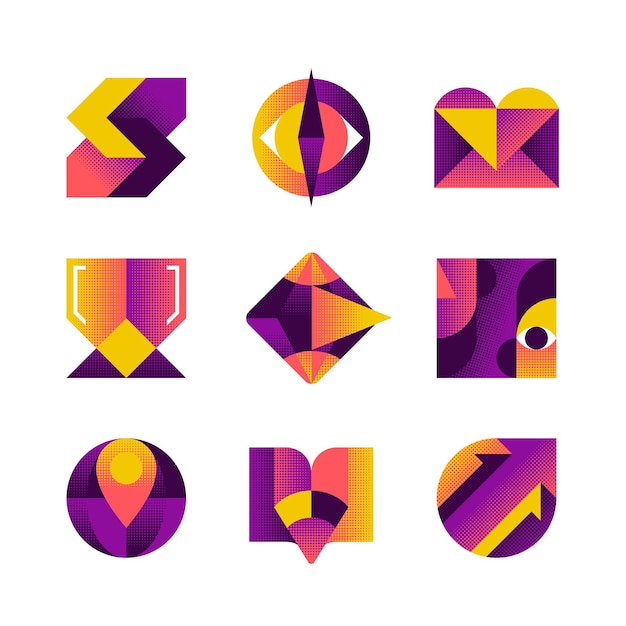 Vector vector set of creative color block icons