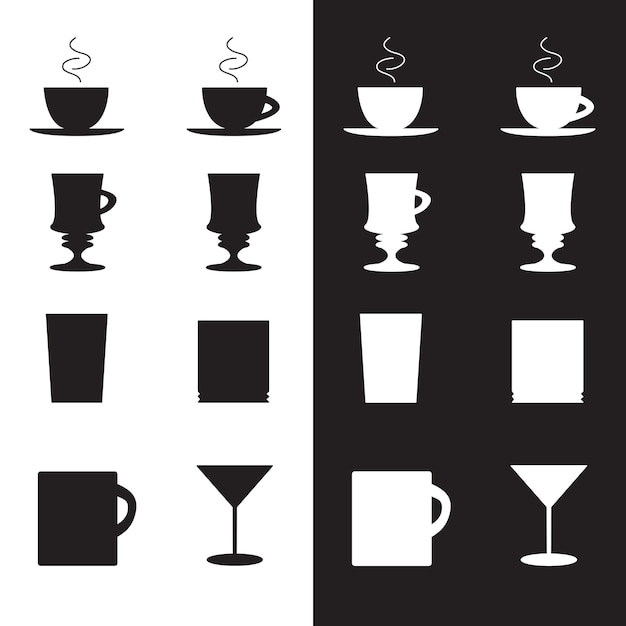 Vector set of cups and glasses in eps