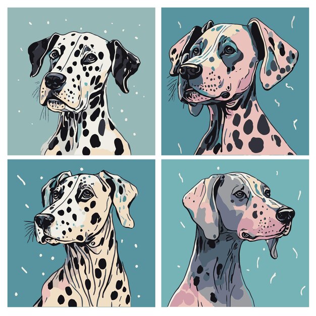 Vector Set of Dalmatians