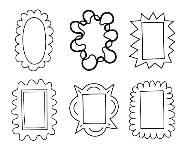 Vector vector set of decorative graphic doodle frames