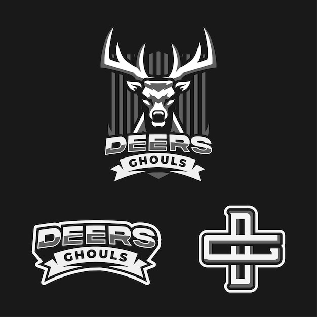 vector set of deers ghouls for esport team logo