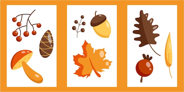 Vector set design fall templates backgrounds