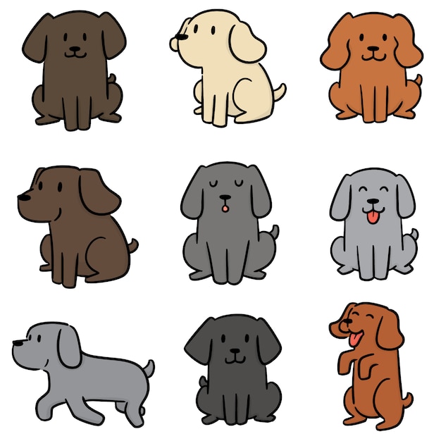 Vector set of dog