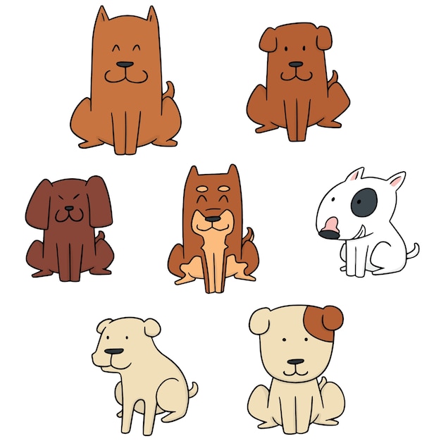 Vector set of dog