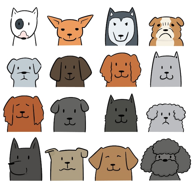 Vector set of dog