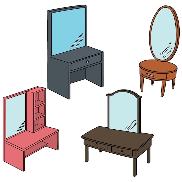 Vector set of dressing table