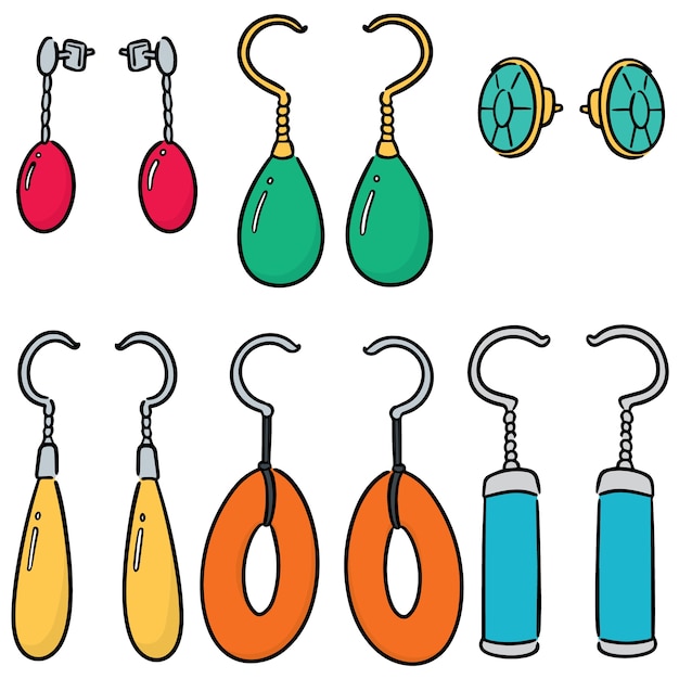 vector set of earrings