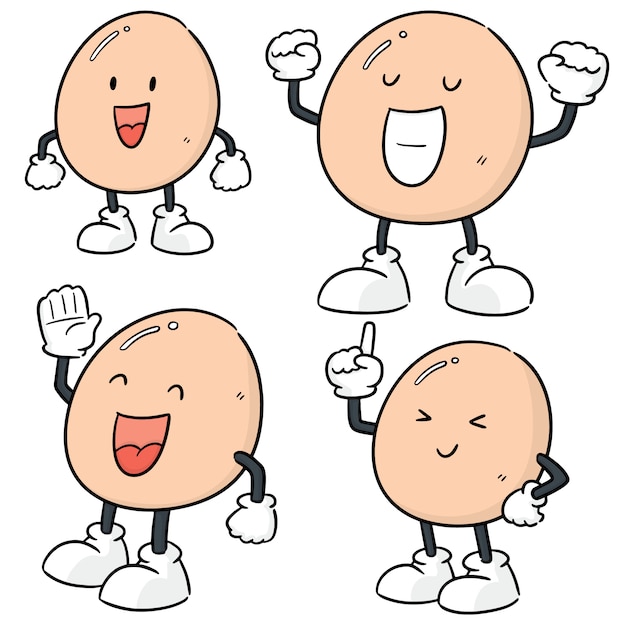 Vector set of egg cartoon