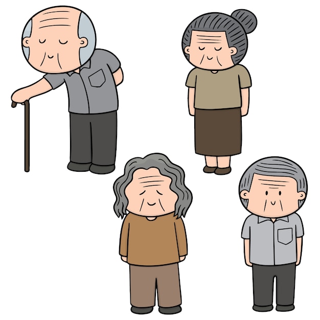 Vector vector set of elder people