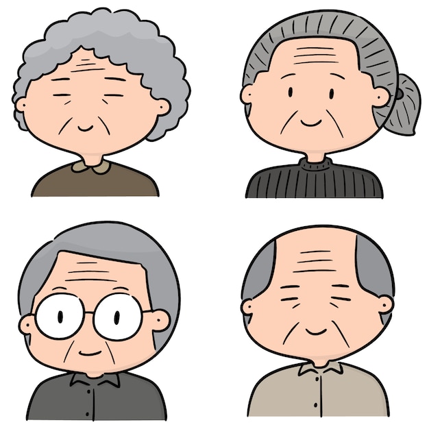 Vector vector set of elder people