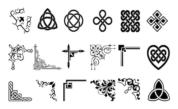 Vector vector set of elements celtic