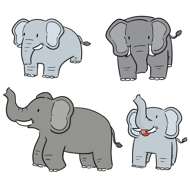 векторный набор слонов