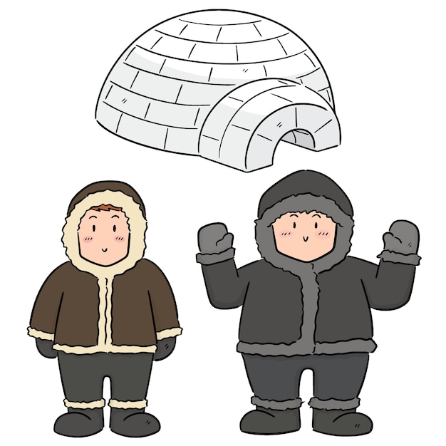 Vector set of eskimo