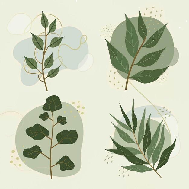 Vector vector set of eucalyptus illustration