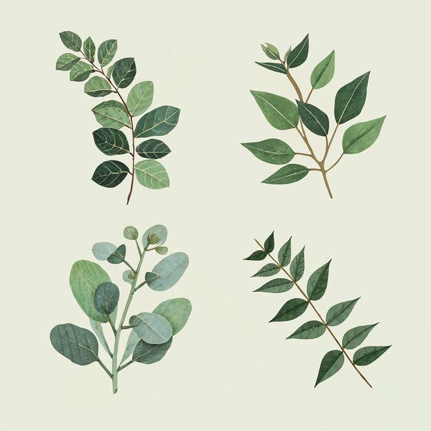 Vector Set of Eucalyptus illustration