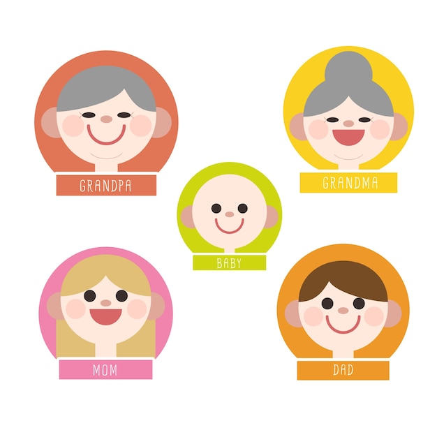 Vector set of family.