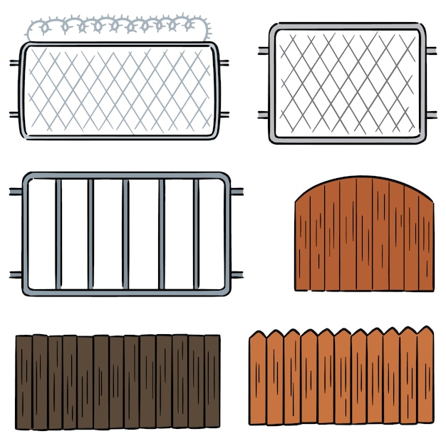 Vector vector set of fence