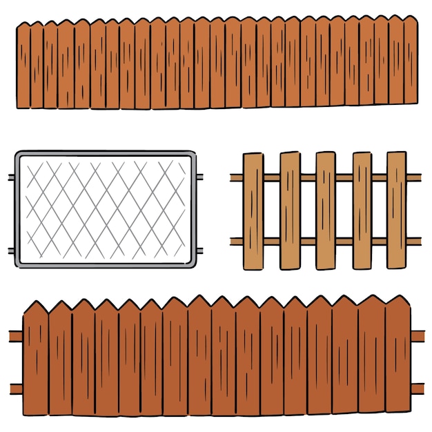 vector set of fence