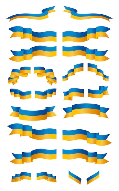 Vector vector set of flags of ukraine