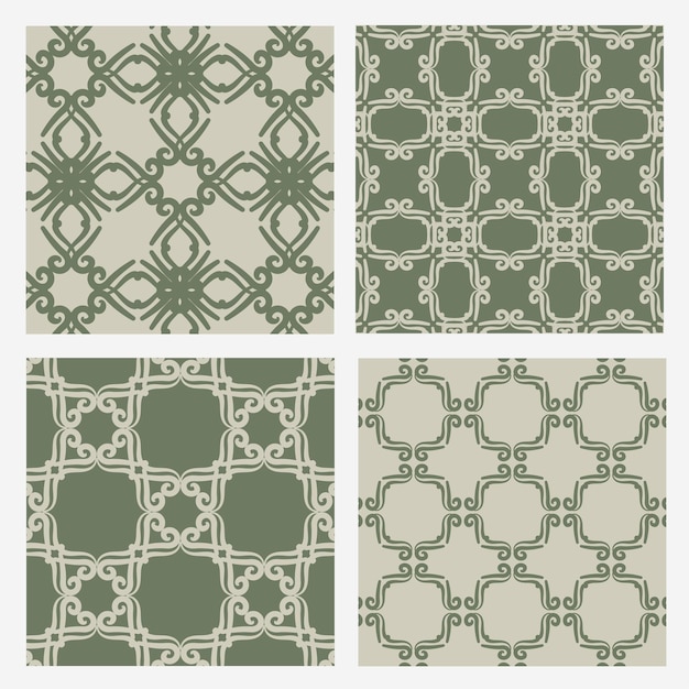 Vector set floral pattern decorative ornament