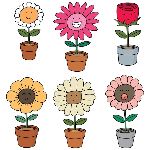 vector set of flower