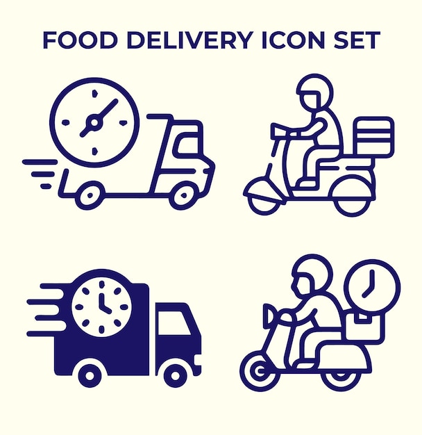 Vector vector set of food delivery logo icon