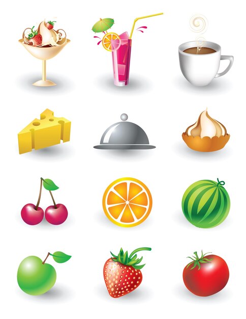 Vector set of food objects