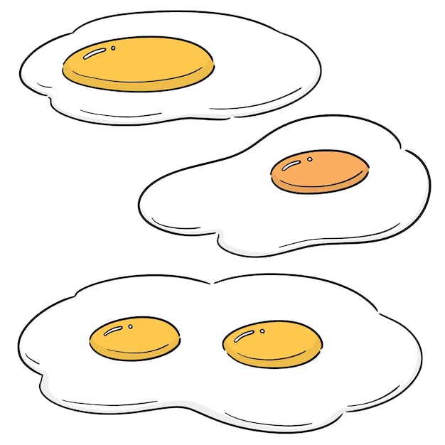 Vector vector set of fried egg